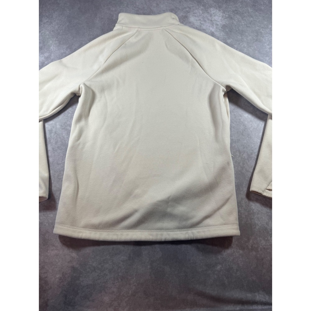 Athleta Girl Cream Fleece Asymmetrical Zip Tulip Hem Sweatshirt XXL 16 - Picture 7 of 7